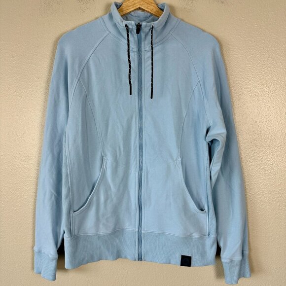 American Giant Women's Full Zip Sweatshirt Stretch Performance Sky Blue XL - Picture 3 of 5